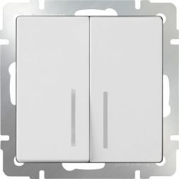 Выключатель 2-клавишный с подсветкой Werkel W1120101 белый (WL01-SW-2G-LED)
