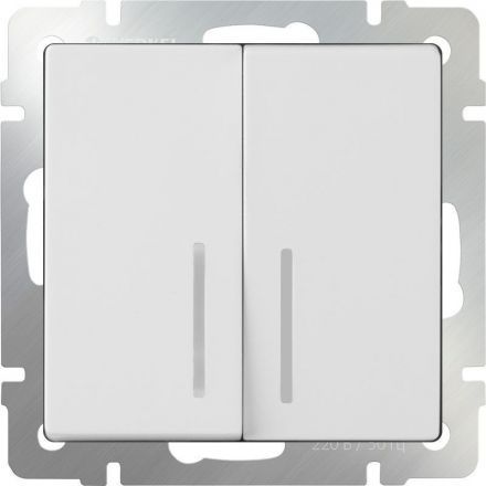 Выключатель 2-клавишный с подсветкой Werkel W1120101 белый (WL01-SW-2G-LED)