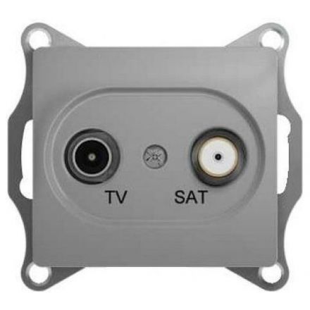 Розетка проходная Schneider Electric Glossa Алюминий TV-SAT 4DB GSL000398