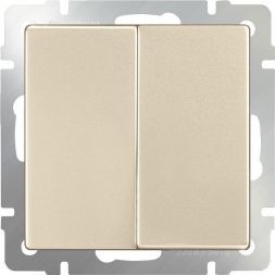 Выключатель двухклавишный проходной Werkel W1122011 шампань (WL11-SW-2G-2W)
