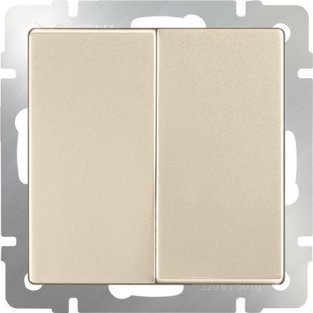 Выключатель двухклавишный проходной Werkel W1122011 шампань (WL11-SW-2G-2W)