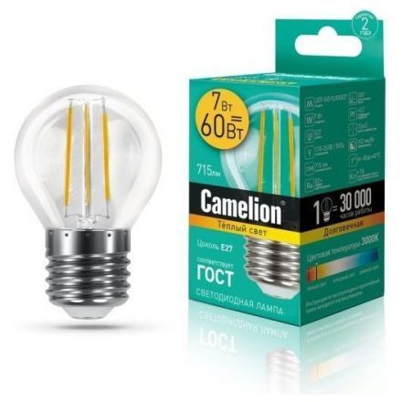 Светодиодная лампа Camelion LED7-G45-FL/830/E27