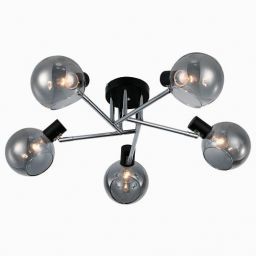 Люстра Linvel LV 9357/5 Ройс Чёрный/хром Е14 40W (LINVEL LV 9357/5 Чёрный/хром Е14 40W)