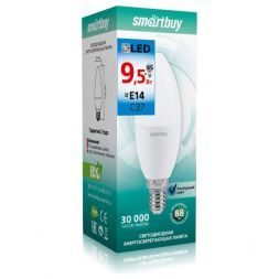 Лампа светодиодная Свеча 9,5W Е14 6000K Smartbuy SBL-C37-9_5-60K-E14