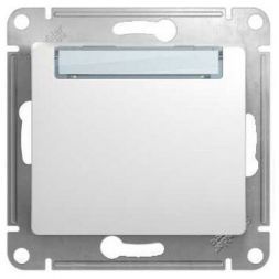 Кнопка нажимнаяс табличкой Schneider Electric Glossa Бел, сх.1 GSL000119