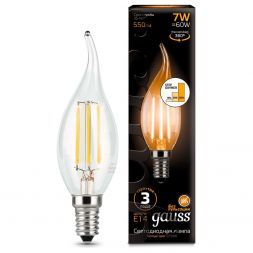 Лампа Gauss 104801107-S LED Filament Candle tailed E14 7W 2700K step dimmable