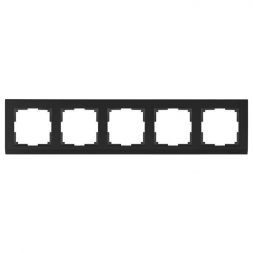 Рамка для розеток 5-местная Werkel W0051808 черный (WL04-Frame-05-black)