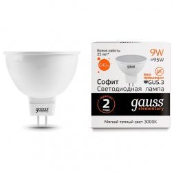 Лампа Gauss 13519 LED Elementary MR16 GU5.3 9W 3000K