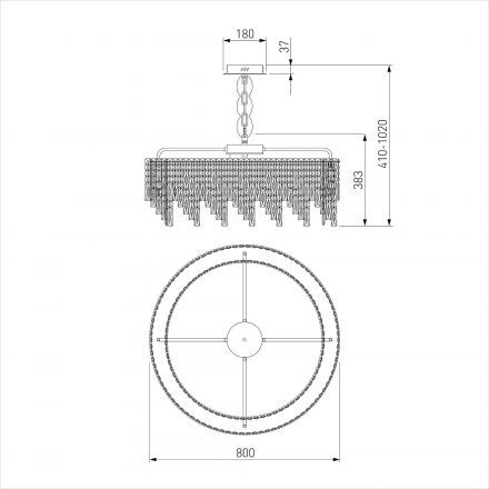 Подвесной светильник Eurosvet 60159 хром/ прозрачный хрусталь Strotskis