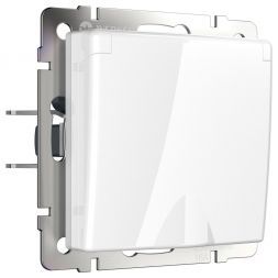Розетка с з/к с крышкой и шторками Werkel W1171201 белый (WL01-SKGSC-01-IP44)