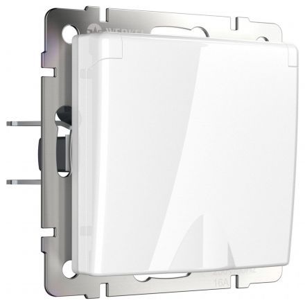 Розетка с з/к с крышкой и шторками Werkel W1171201 белый (WL01-SKGSC-01-IP44)