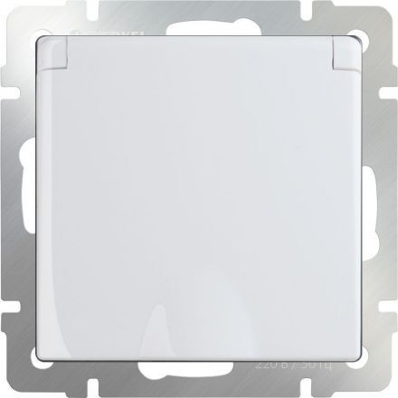 Розетка с з/к с крышкой и шторками Werkel W1171201 белый (WL01-SKGSC-01-IP44)