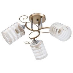 Люстра 12267/3CPGD+CR CL+WG ЭкономСвет (EKONOMSVET 12267/3CPGD+CR CL+WG)