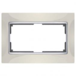 Рамка для двойной розетки Werkel W0081903 слоновая кость, вставка хром (WL03-Frame-01-DBL-ivory)