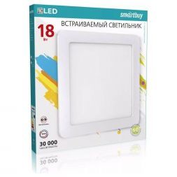 Встраиваемый светодиодный светильник 18W 4000K Smartbuy SBL-DLSq-18-4K