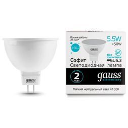 Лампа Gauss 13526 LED Elementary MR16 GU5.3 5.5W 4100К