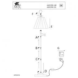 Торшер Arte Lamp A2872PN-1AB