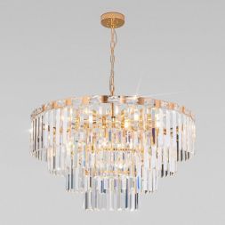 Подвесная люстра Eurosvet 10130/10 золото/прозрачный хрусталь Strotskis