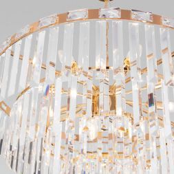 Подвесная люстра Eurosvet 10130/10 золото/прозрачный хрусталь Strotskis