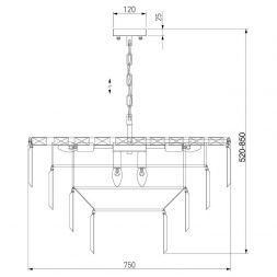 Подвесная люстра Eurosvet 10130/10 золото/прозрачный хрусталь Strotskis