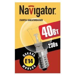 Лампа Navigator P45 E14 40W шар NI-C-40-230-E14-CL прозрачный