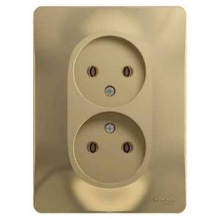 Розетка 2-я без заземления Schneider Electric Glossa Титан (в сборе с рамкой) GSL000420
