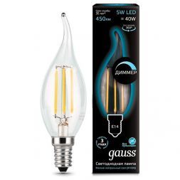 Лампа Gauss 104801205-D LED Filament Candle tailed dimmable E14 5W 4100K