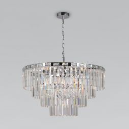 Подвесная люстра Eurosvet 10130/10 хром/прозрачный хрусталь Strotskis
