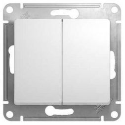 Переключатель 2-клавишный Schneider Electric Glossa Бел, сх.6 GSL000165