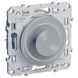 Светорегулятор Schneider Electric Odace поворотный универсальный 20-420 ВА алюминий