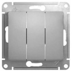 Выключатель 3-клавишный Schneider Electric Glossa Алюминий, сх.3 GSL000331