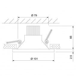 Встраиваемый светодиодный светильник Elektrostandard 15267/LED 7W 3000K BK/BK черный/черный