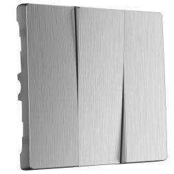 Клавиши для выключателя 3-клавишного Werkel W1139009 серебро рифленый (WL09-SW-3G-CP)