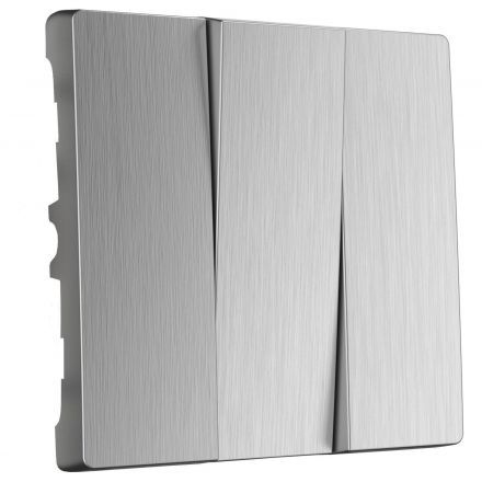 Клавиши для выключателя 3-клавишного Werkel W1139009 серебро рифленый (WL09-SW-3G-CP)