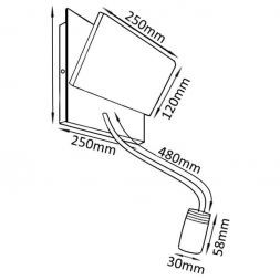 Бра Crystal Lux CLT 226W250USB BL
