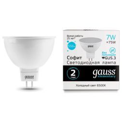 Лампа Gauss 13537 LED Elementary MR16 GU5.3 7W 6500K