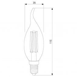 Филаментная светодиодная лампа Elektrostandard Свеча на ветру BLE1428 9W 3300K E14 (CW35 прозрачный)