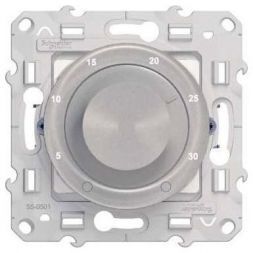 Термостат электронный комнатный Schneider Electric Odace 10А с датчиком тёплого пола алюминий
