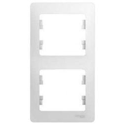 Рамка 2-я Schneider Electric Glossa Бел, вертикальная GSL000106