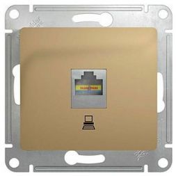 Розетка компьютерная RJ45 Schneider Electric Glossa Титан кат.5E GSL000481K