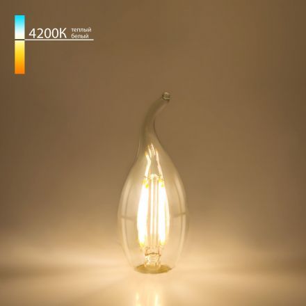Филаментная светодиодная лампа Elektrostandard Свеча на ветру BLE1429 9W 4200K E14 (CW35 прозрачный)