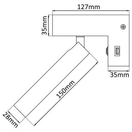 Настенный светильник Crystal Lux CLT 228W USB BL
