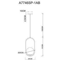 Подвесной светильник Arte Lamp A7746SP-1AB