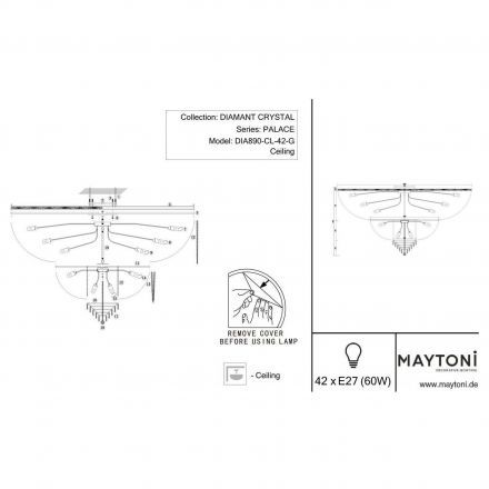 Потолочная люстра Maytoni Palace DIA890-CL-42-G