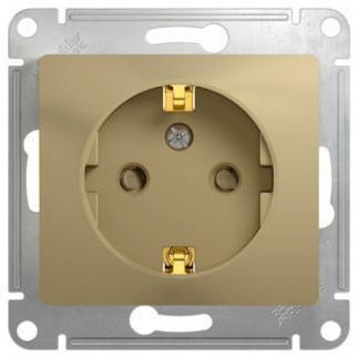 Розетка с заземлением Schneider Electric Glossa Титан GSL000443