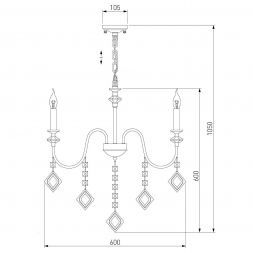 Люстра Eurosvet 10120/5 хром/дымчатый хрусталь Strotskis Smart (10110/5) Умный дом