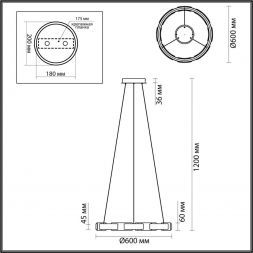 Подвесной светодиодный светильник Odeon Light 4991/55L Fierro