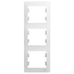 Рамка 3-я Schneider Electric Glossa Бел, вертикальная GSL000107