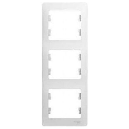 Рамка 3-я Schneider Electric Glossa Бел, вертикальная GSL000107