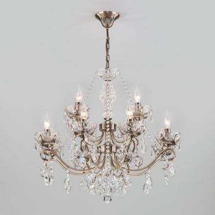 Люстра Eurosvet 10103/12 античная бронза/прозрачный хрусталь Strotskis